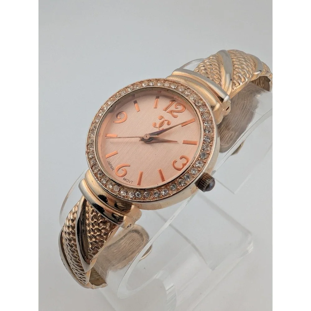 Charming Charlie Watch Women 29mm Case Crystal Rose Gold Bangle- New Battery‎